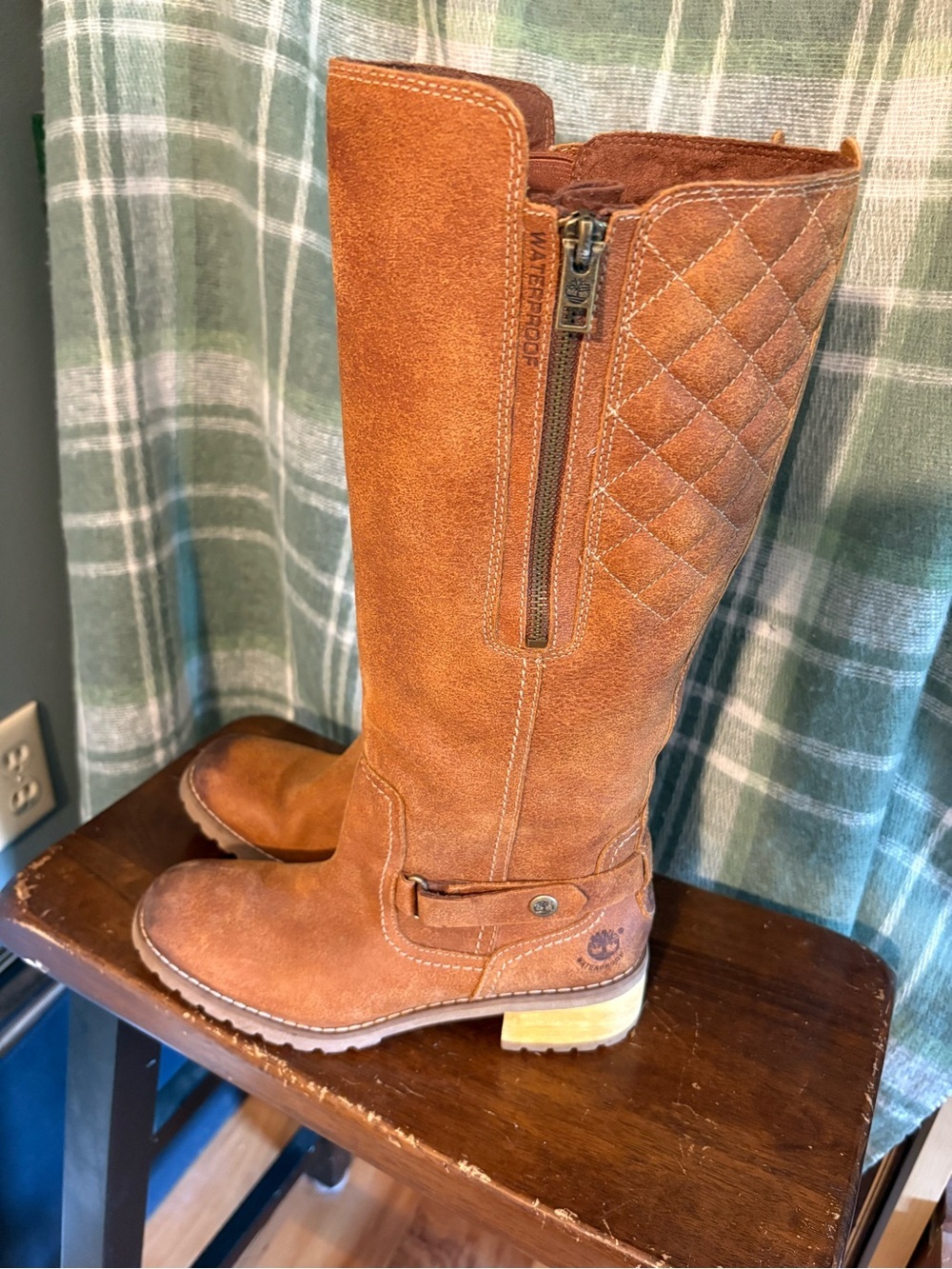 Timberland waterproof Women's Tall Suede Boots in Chestnut